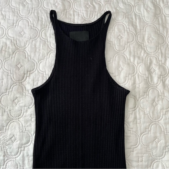 Assembly New York Black Ribbed Midi Tank Dress - Minimalist High Neck - Medium - Picture 6 of 12